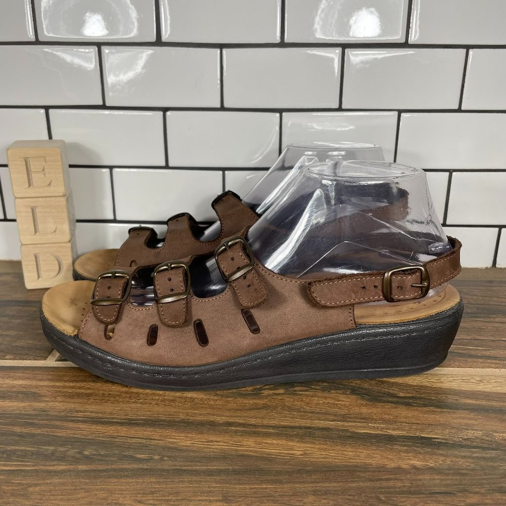 Fly Flot Dale Women's Size EU 43 Shoes Brown Nubuck Slingback Comfort Sandals